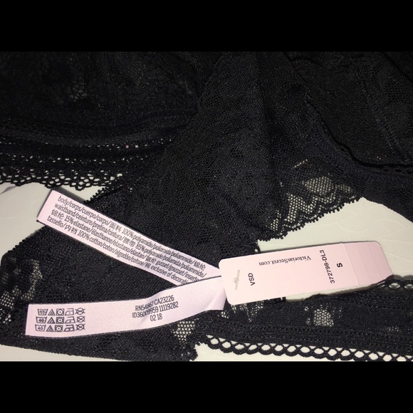 Victoria Secret Bralette Black M & Thong panty S - Picture 3 of 8